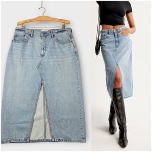 Abercrombie & Fitch Light Blue Denim A-Line Skirt